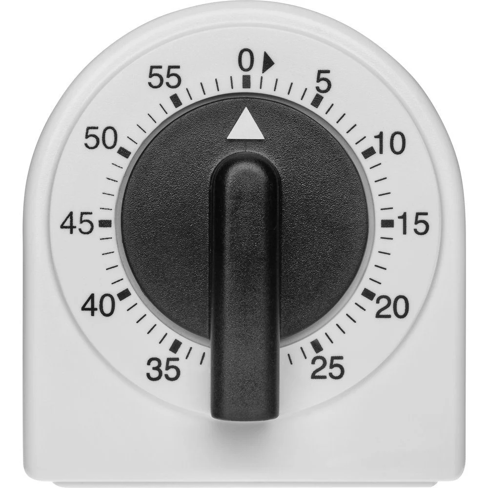 Analoger Küchen-Timer – mechanische Eieruhr, Weiß-Schwarz